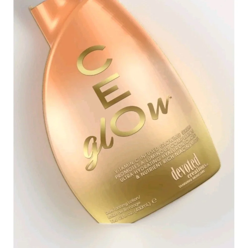 Devoted Creations CEglOw Dark Tanning Bed Lotion Vitamin C Glow Serum 13.5oz NEW